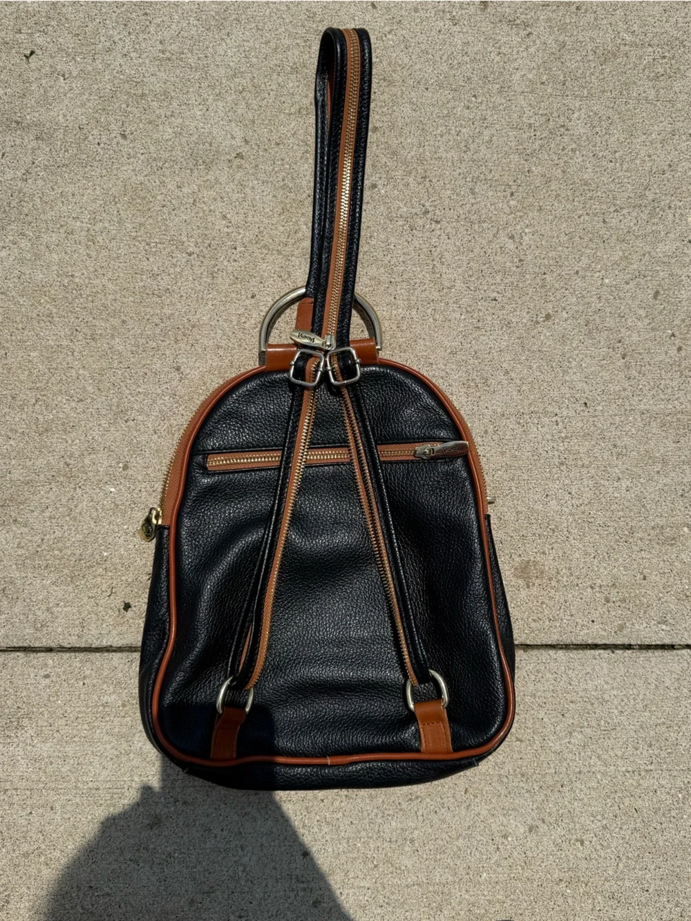 Valentina Pebbled Leather Sling Backpack/Purse